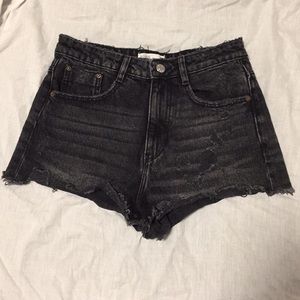Black jean shorts